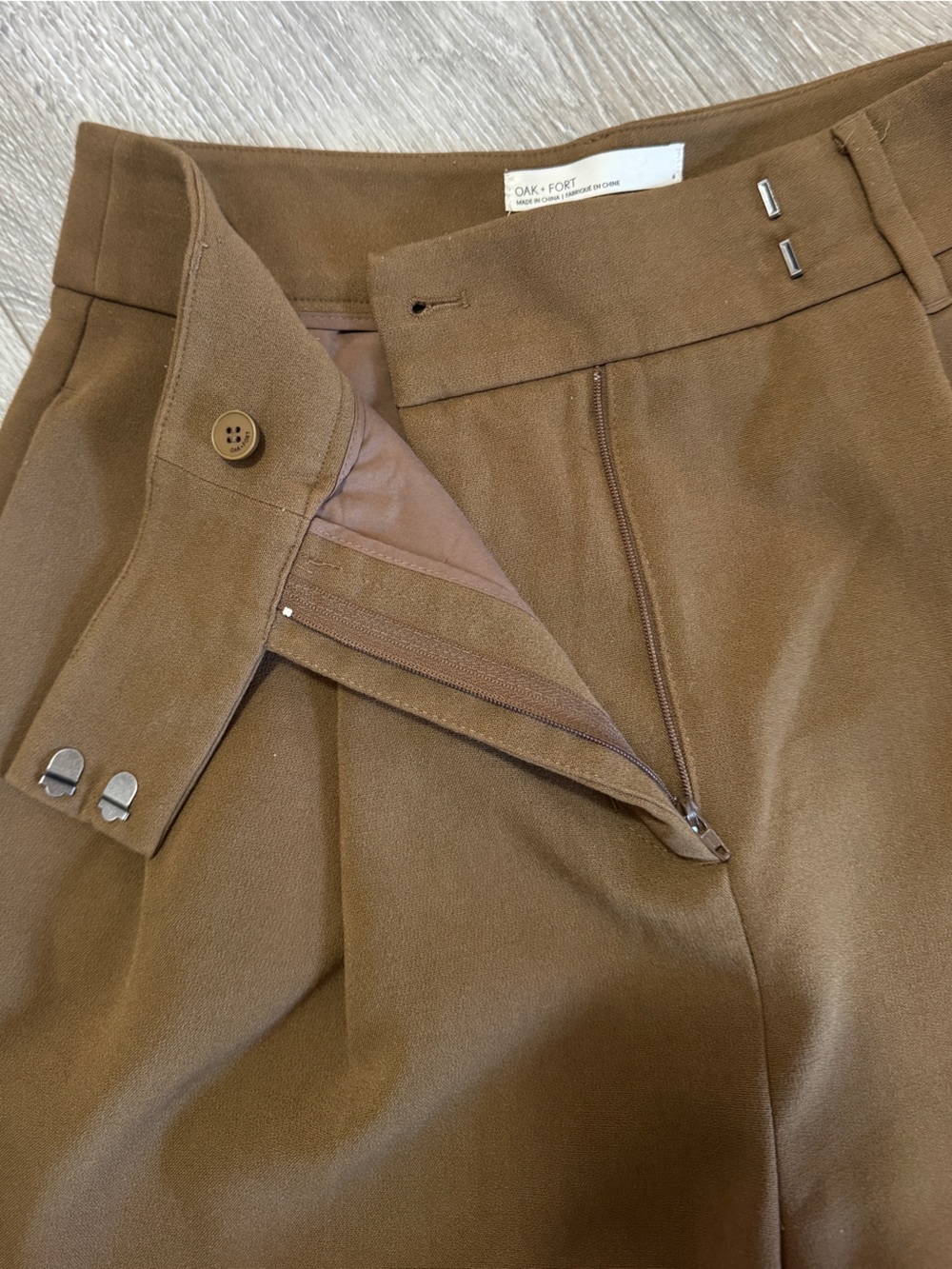 Oak + Fort Coffee Liqueur High-Rise Straight-Leg Trousers Pants office Size 6 - Picture 6 of 16